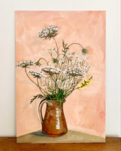 Load image into Gallery viewer, Wild Camomile, Lupins &amp; Queen Anne’s Lace in a jug.